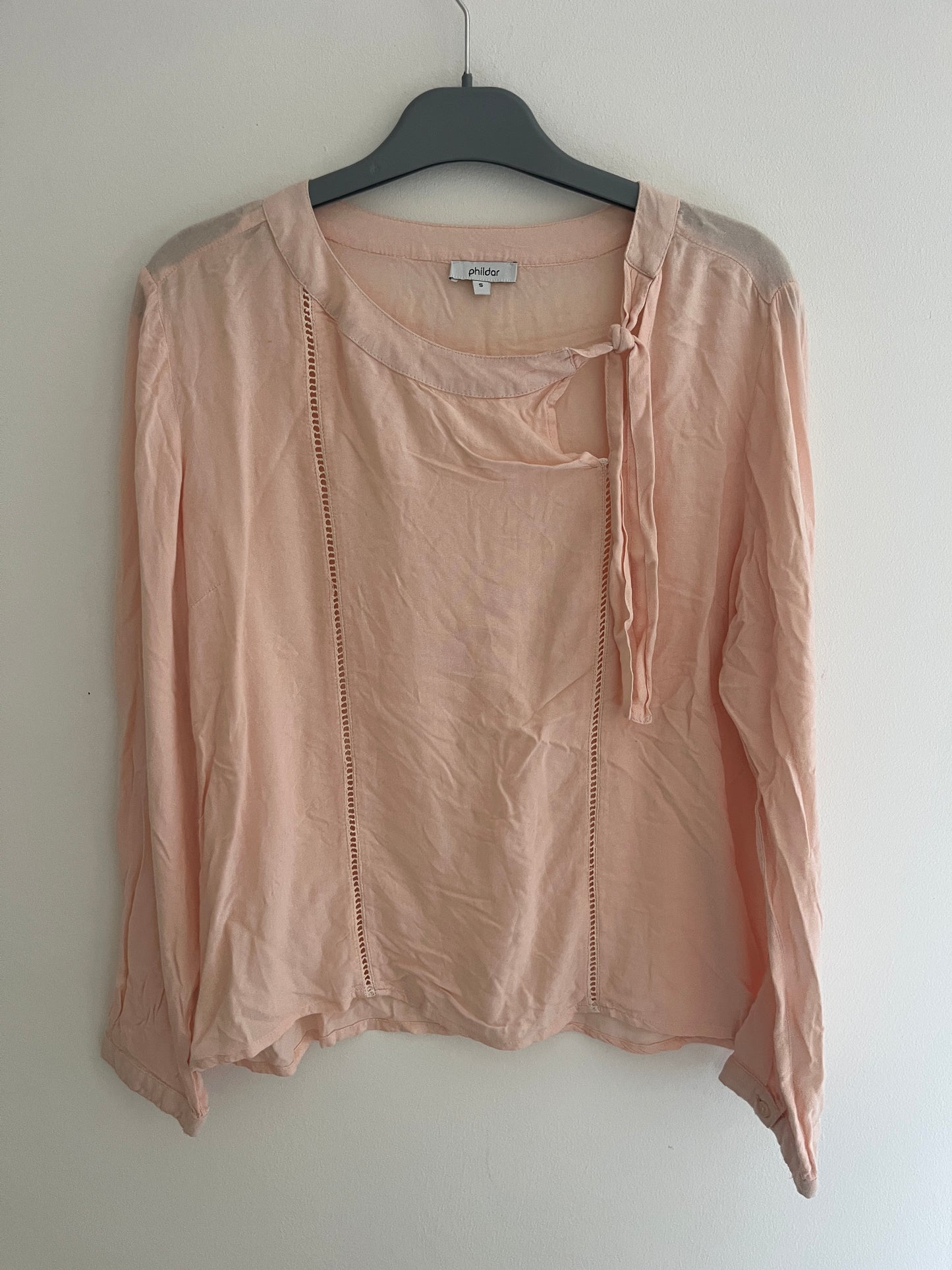 Blouse légère à manches longues rose pale Phildar - S