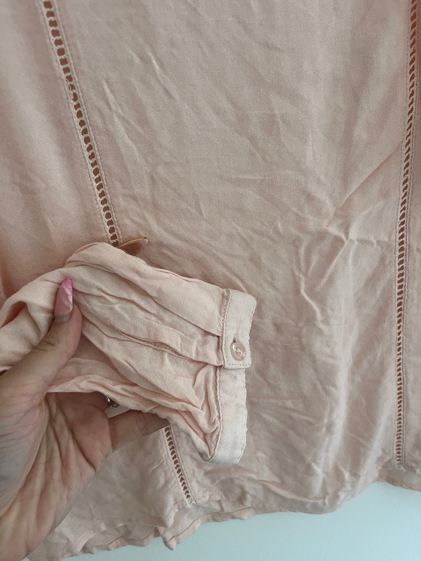 Blouse légère à manches longues rose pale Phildar - S