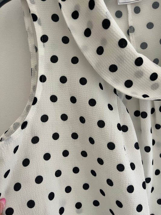 Top sans manches fluide à pois noir - 40