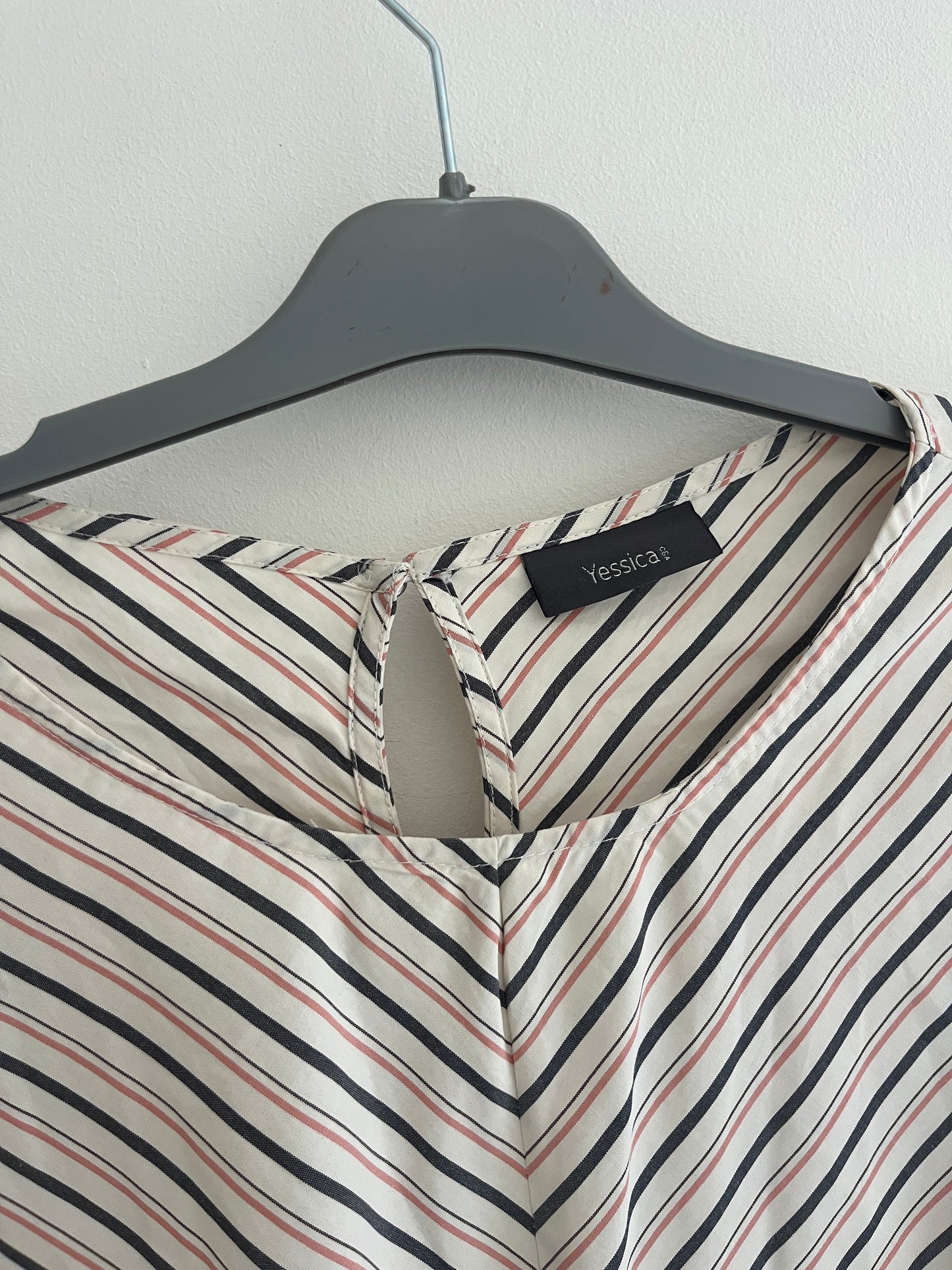 Blouse à manches longues rayée rose et gris - 42/44