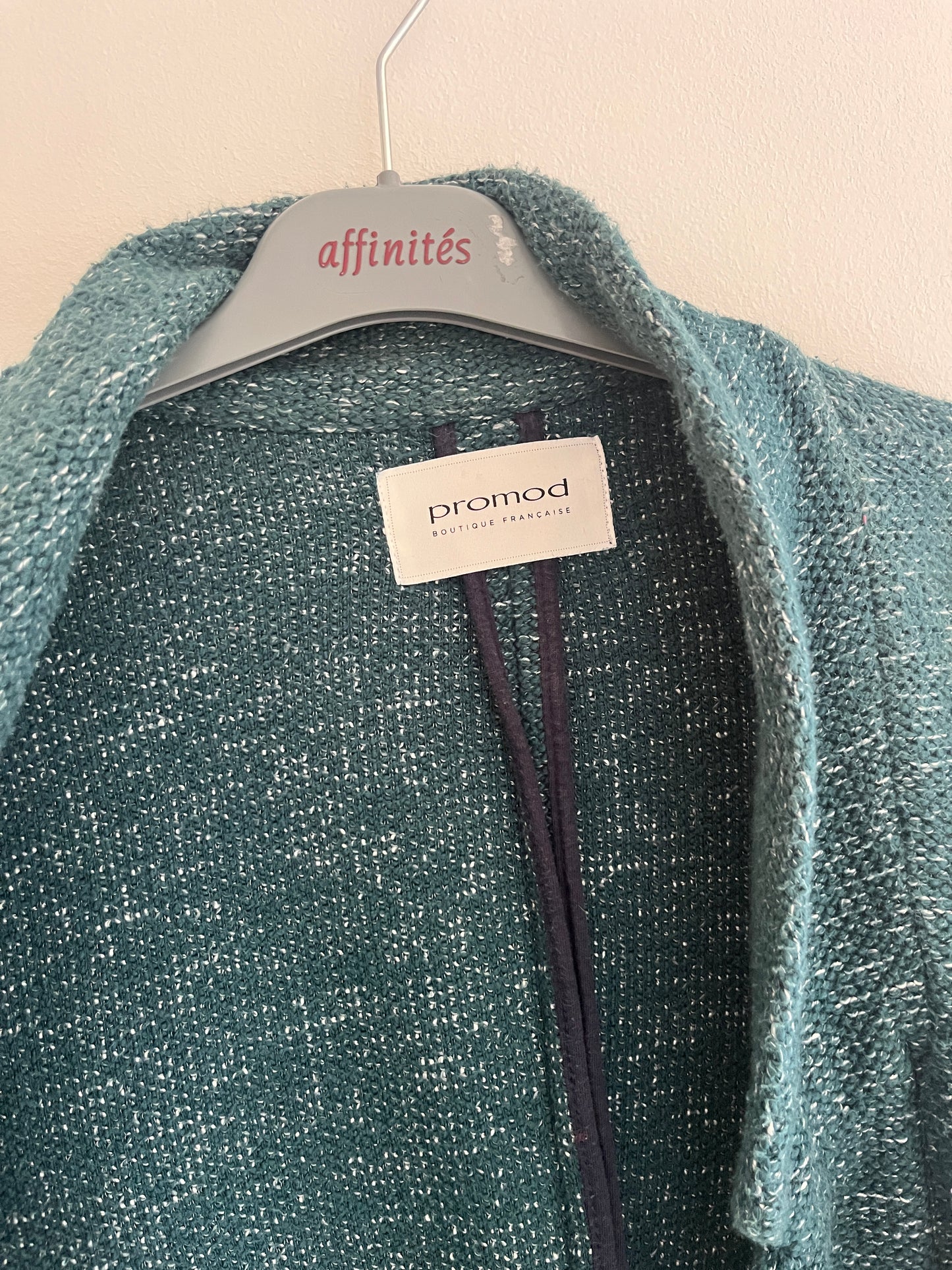 Gilet à manches longues et poches bleu canard Promod - L