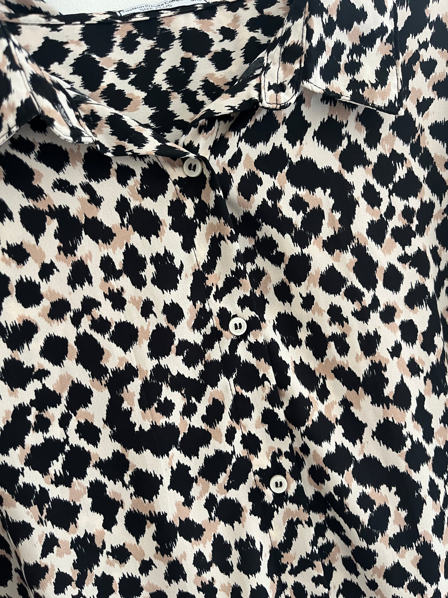 Robe courte à manches longues motif léopard FPC - 3XL