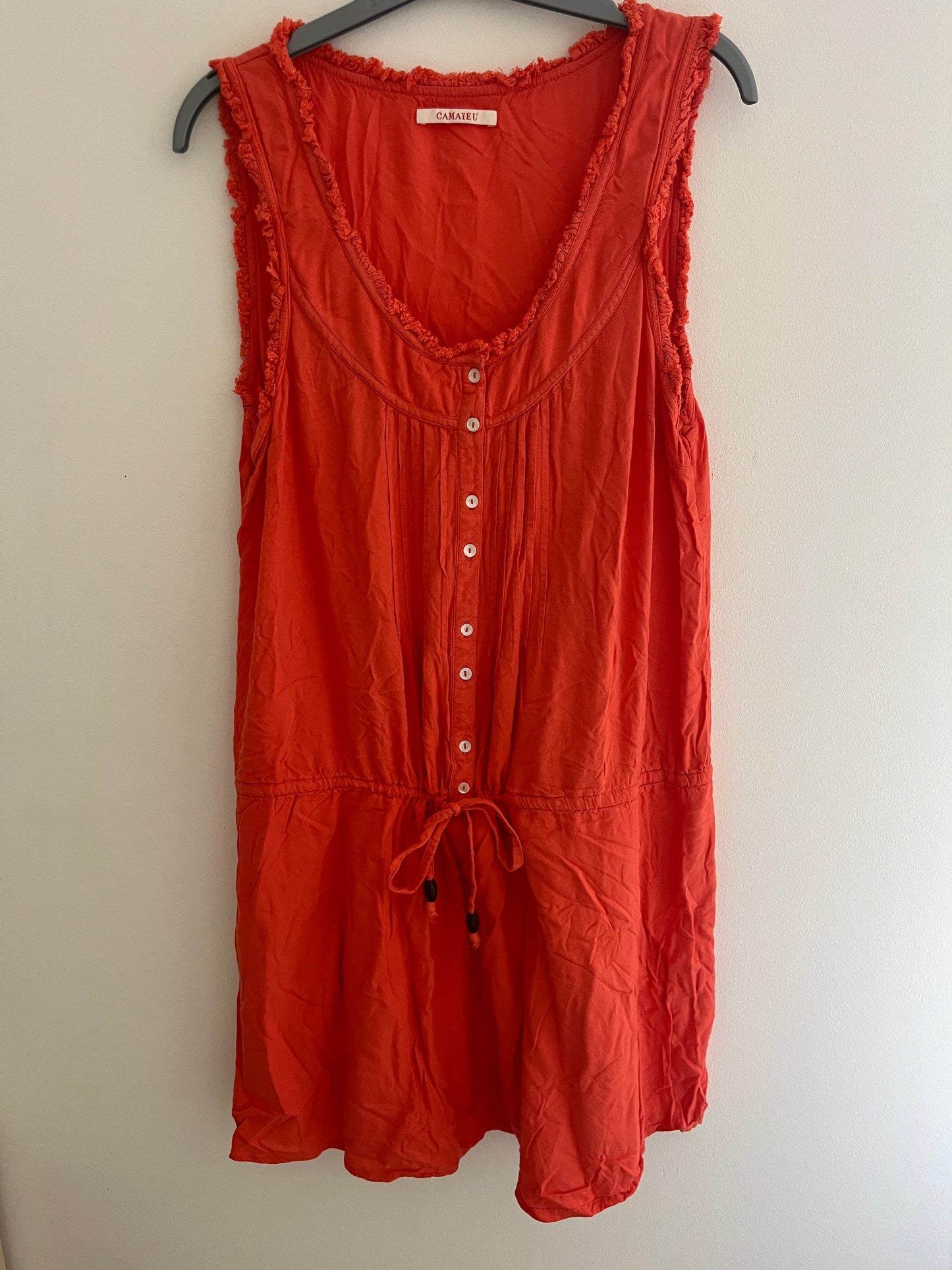 Robe été sans manches courtes corail Camaïeu - 44