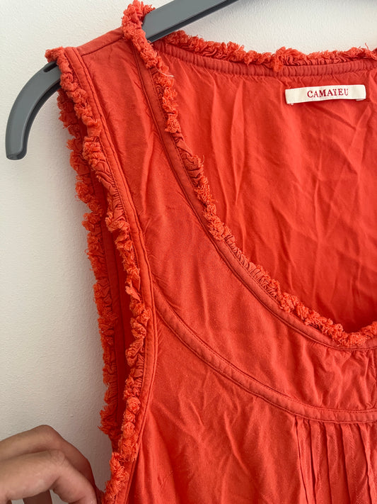 Robe été sans manches courtes corail Camaïeu - 44