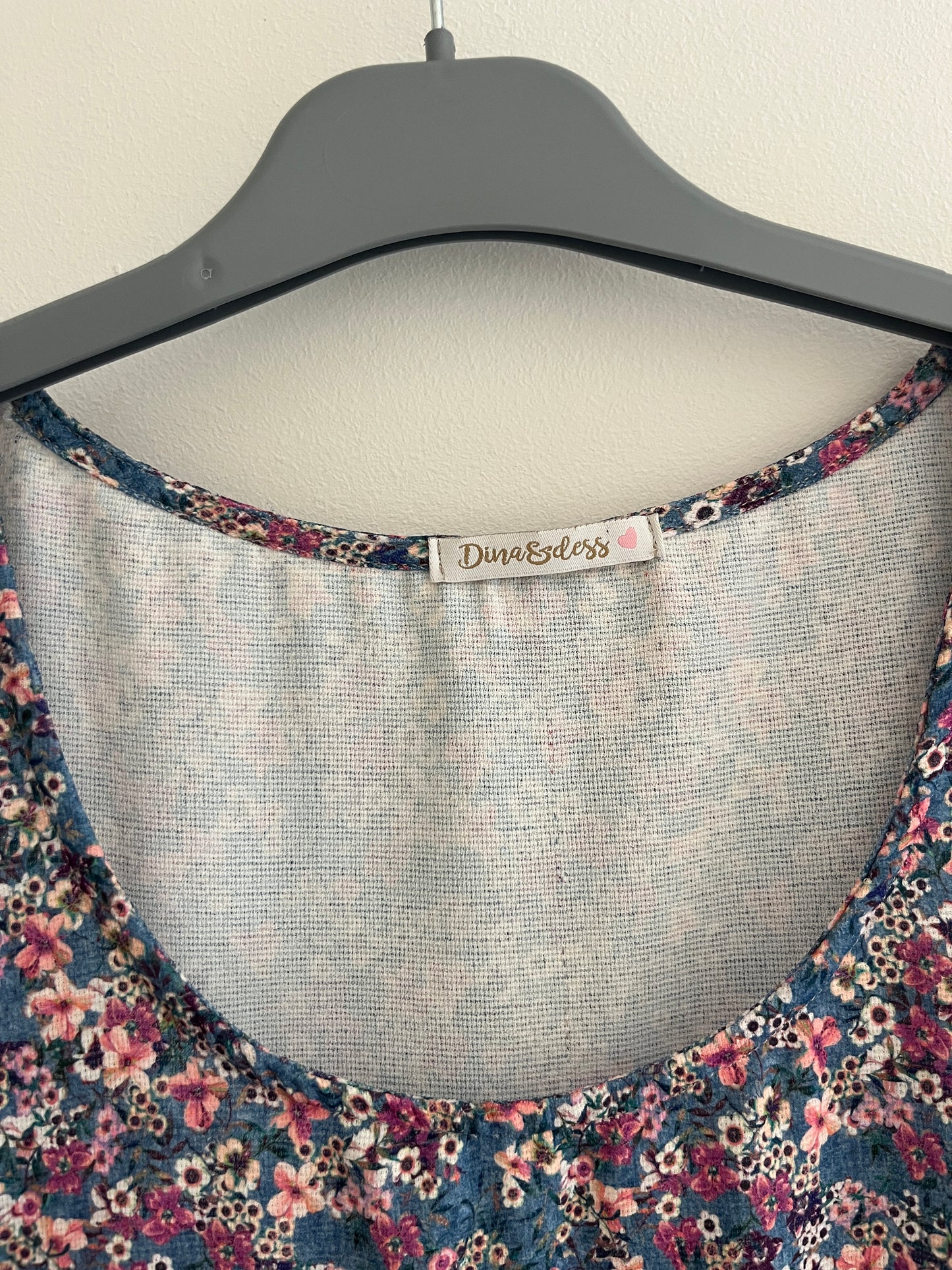 Robe courte sans manches à fleurs bleu Dina&Dess - XL