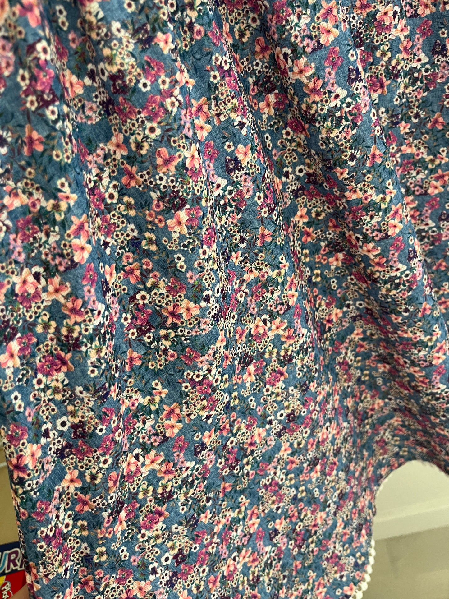 Robe courte sans manches à fleurs bleu Dina&Dess - XL