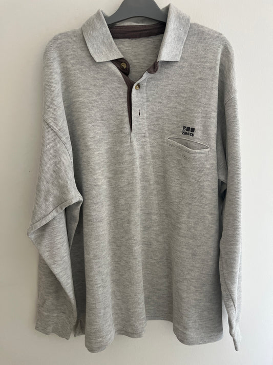 Pull avec col revers gris chiné à manches longues Brice - XL/XXL
