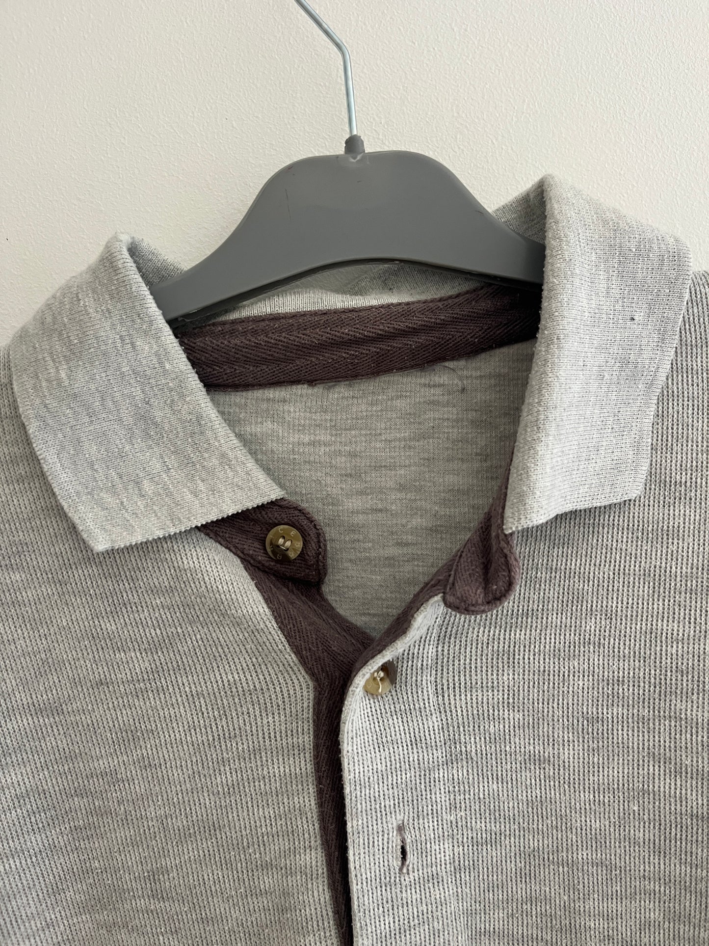 Pull avec col revers gris chiné à manches longues Brice - XL/XXL
