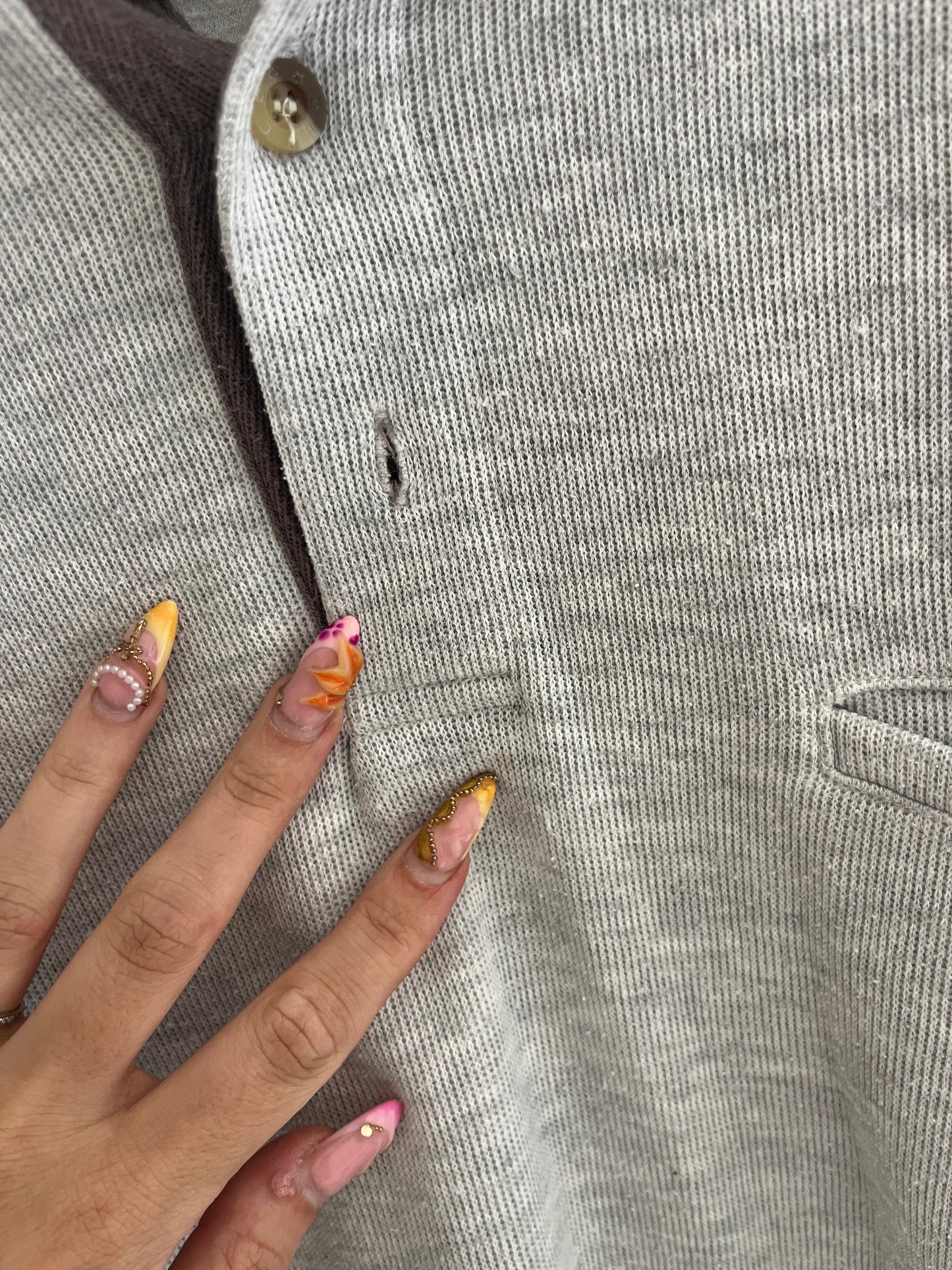 Pull avec col revers gris chiné à manches longues Brice - XL/XXL
