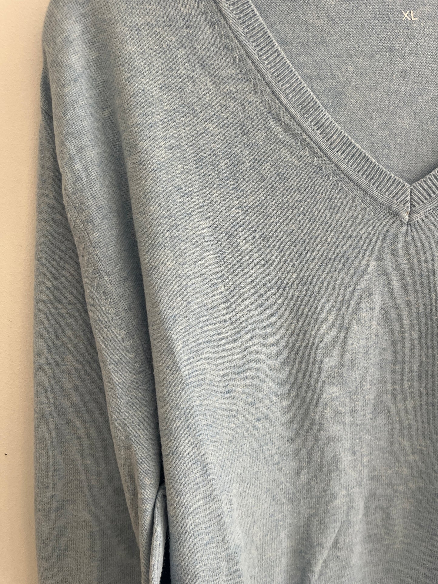 Pull léger en maille bleu clair col V Celio - XL
