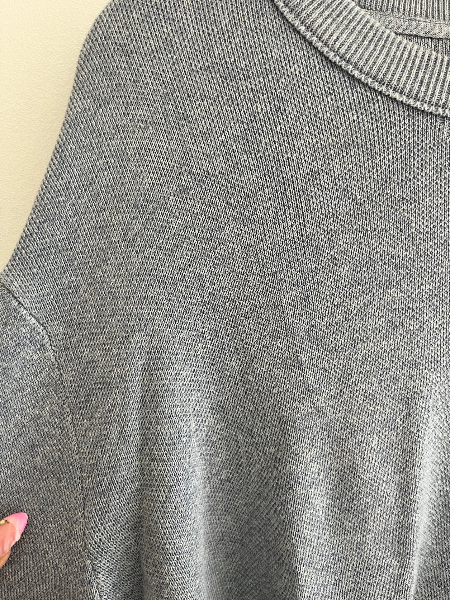 Pull en maille à manches longues bleu clair - XL