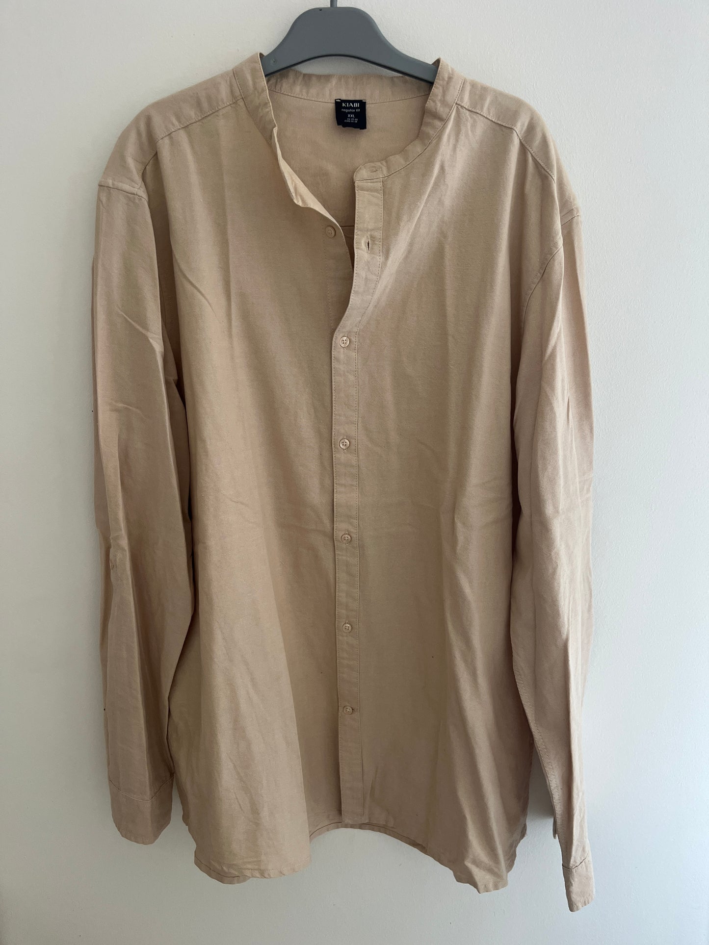 Chemise légère à manches longues beige lin - XXL