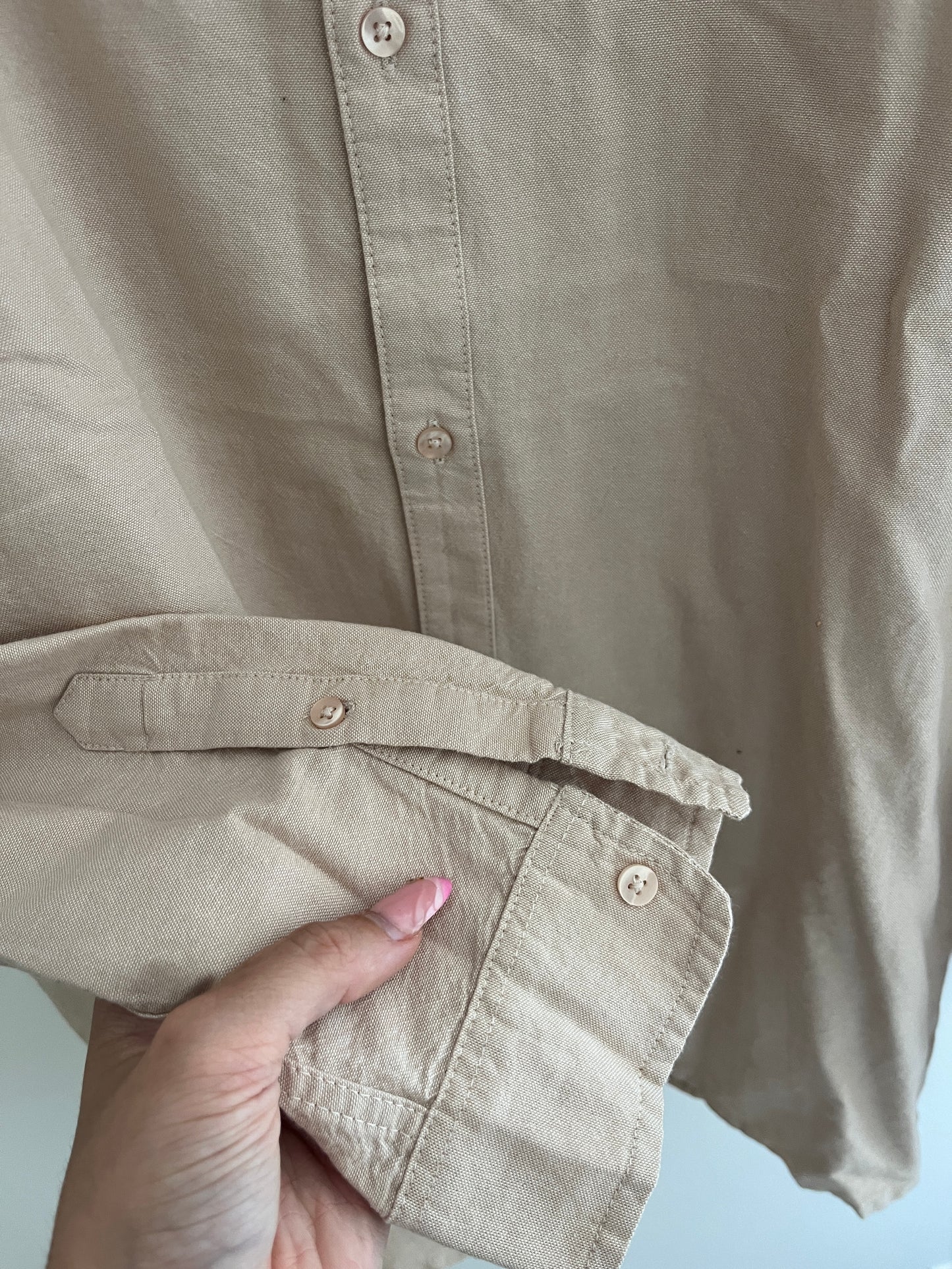 Chemise légère à manches longues beige lin - XXL