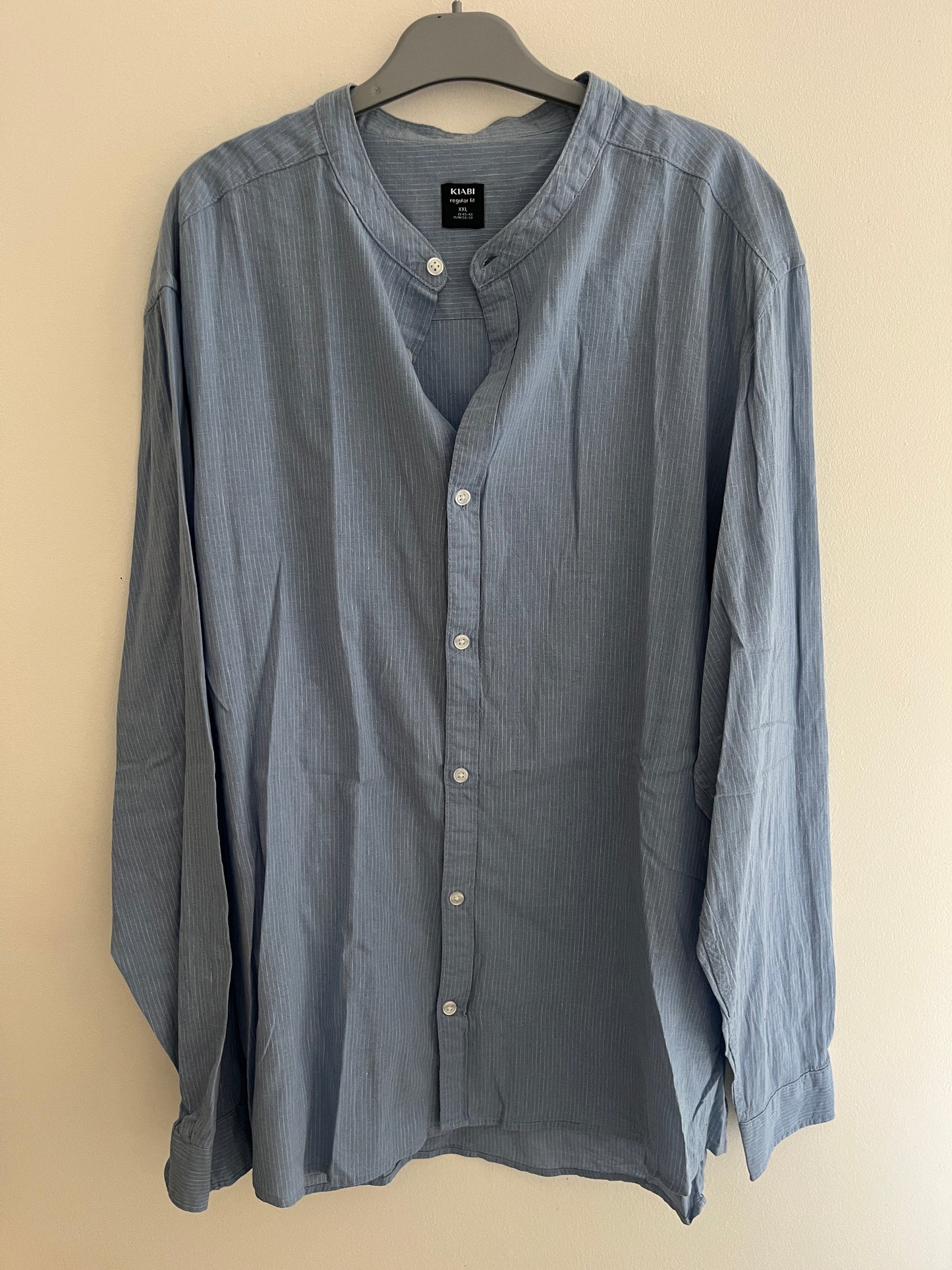 Chemise légère à manches longues bleu rayée - XXL