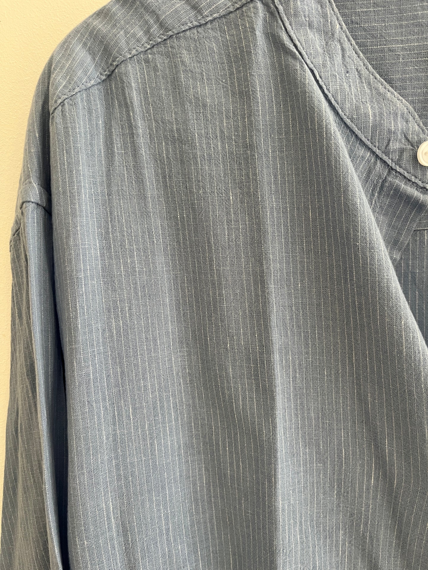 Chemise légère à manches longues bleu rayée - XXL