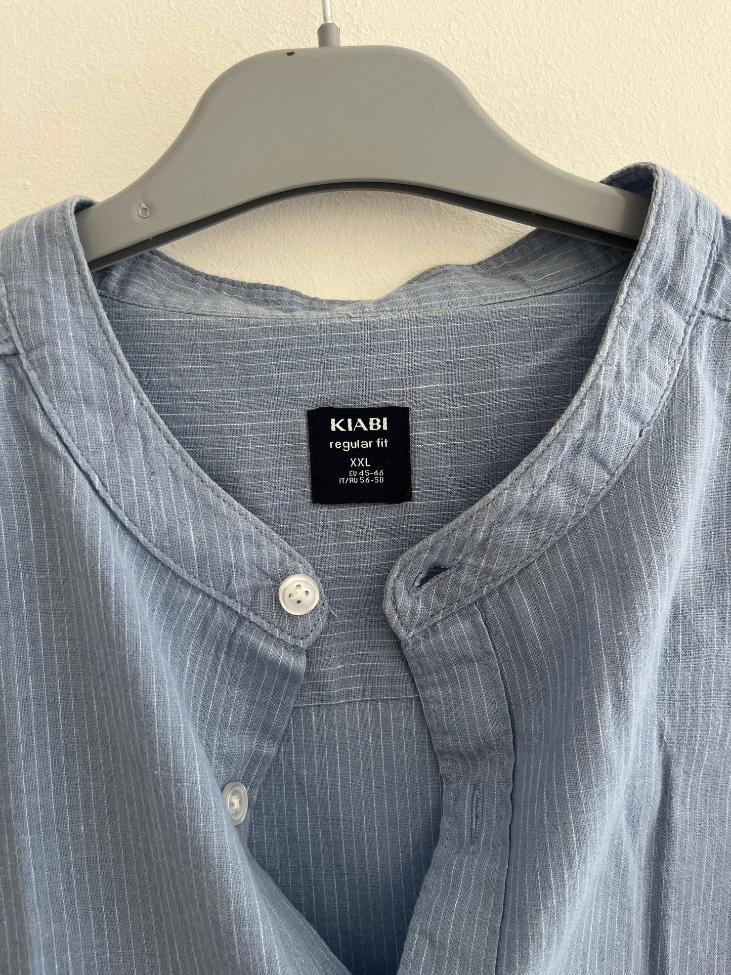 Chemise légère à manches longues bleu rayée - XXL