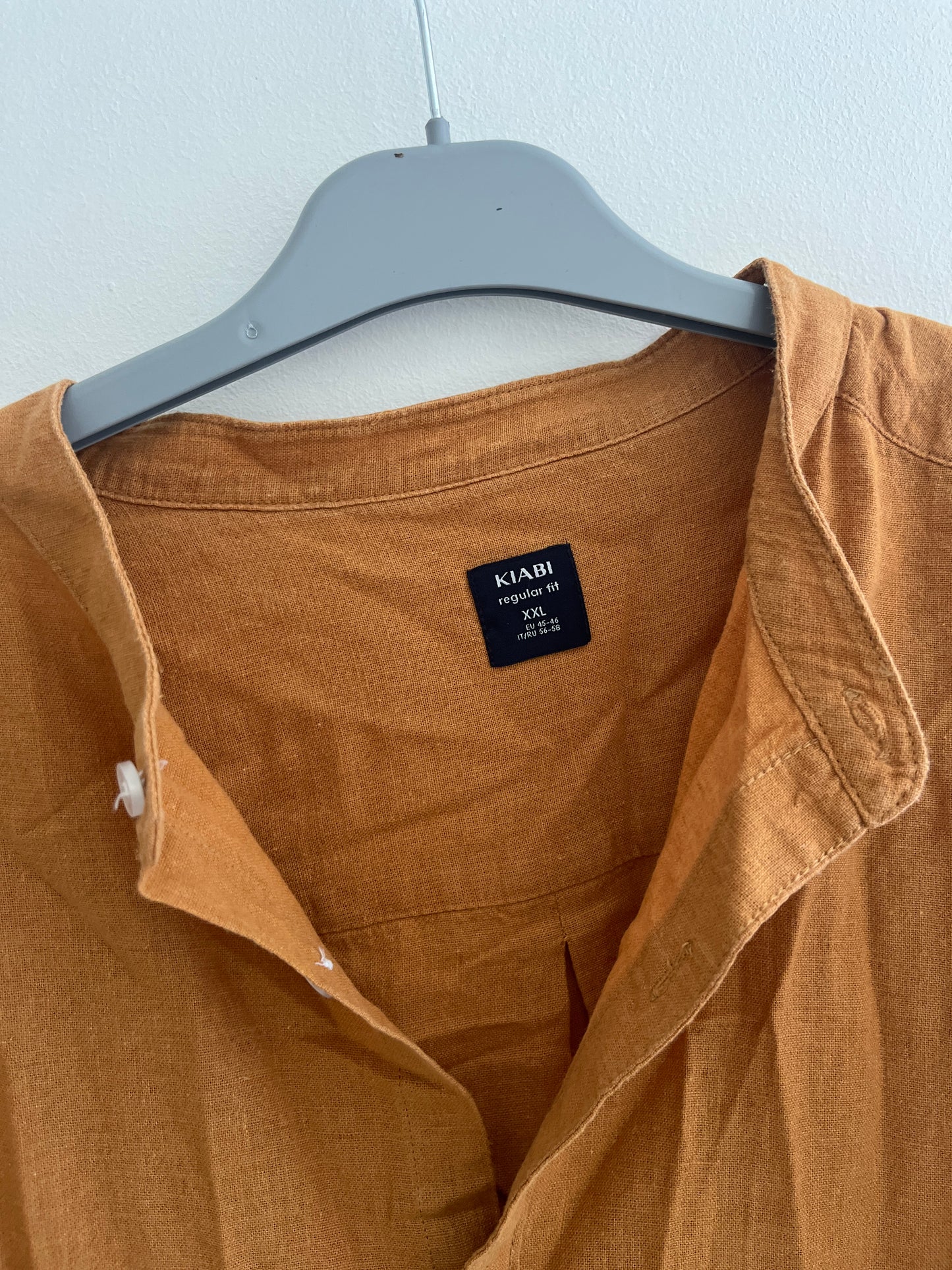 Chemise à manches longues légère lin moutarde - XXL
