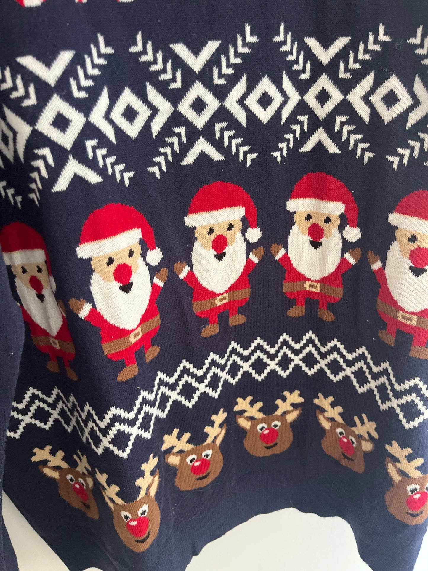 Pull de Noël à manches longues bleu - XXL