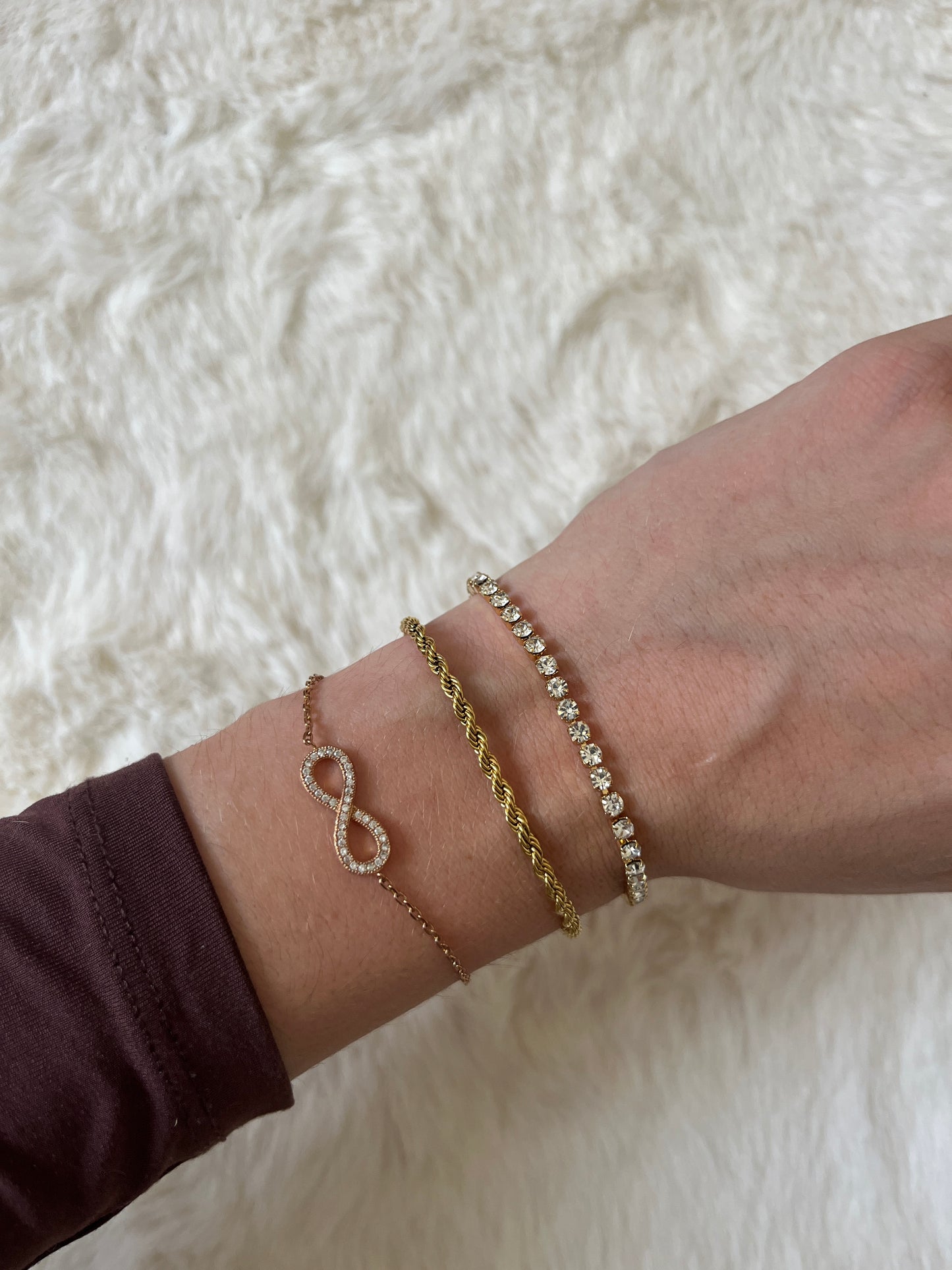 Bracelet en acier inoxydable doré et plaqué or