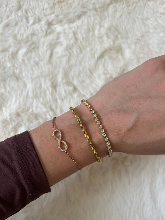 Bracelet en acier inoxydable doré et plaqué or