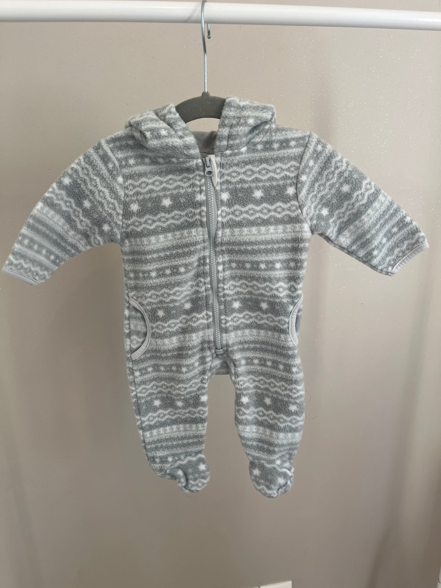 Grenouillère polaire motifs nordiques à zip - 1 mois