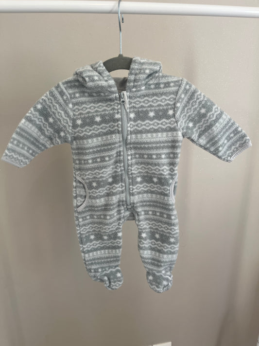 Grenouillère polaire motifs nordiques à zip - 1 mois