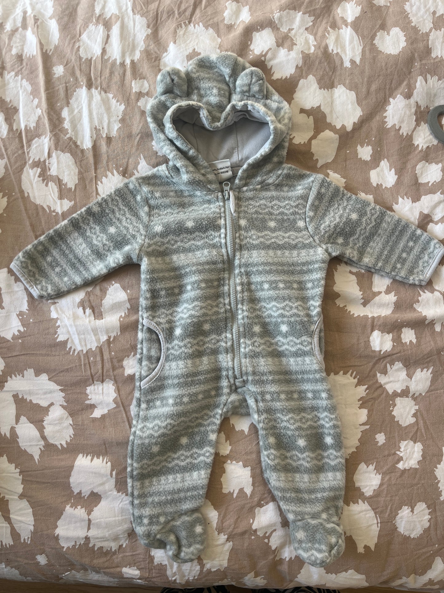 Grenouillère polaire motifs nordiques à zip - 1 mois