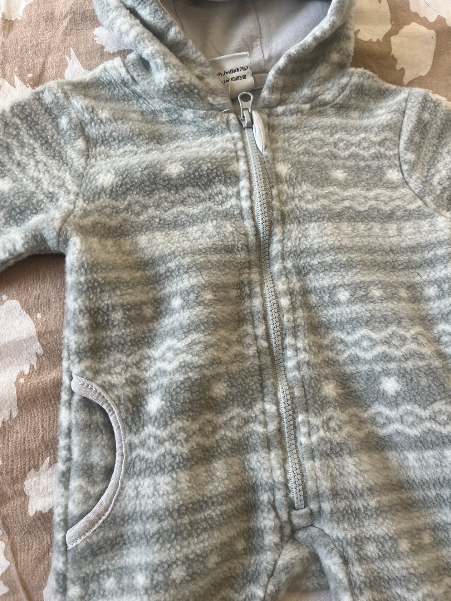Grenouillère polaire motifs nordiques à zip - 1 mois