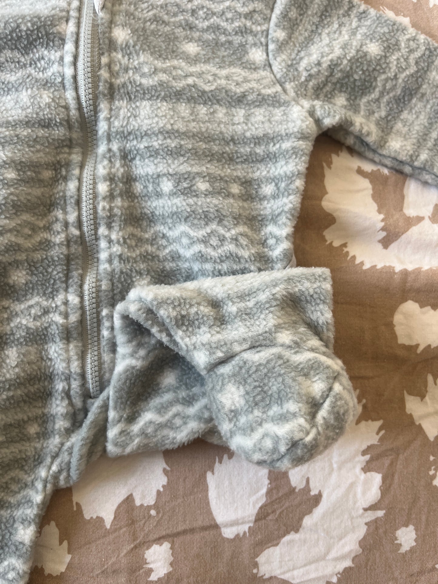 Grenouillère polaire motifs nordiques à zip - 1 mois