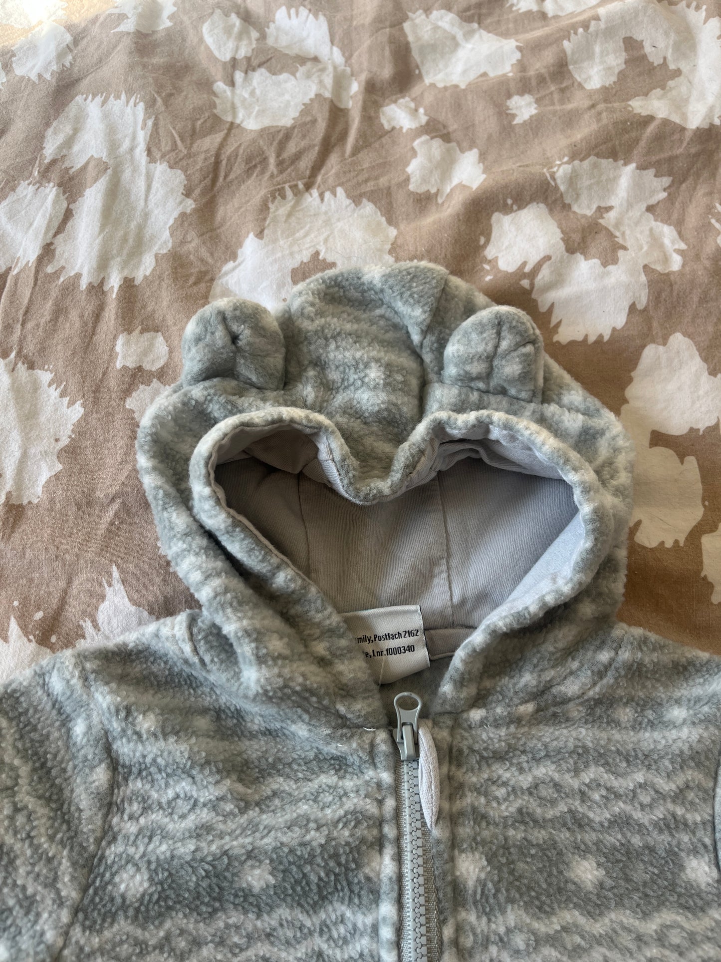 Grenouillère polaire motifs nordiques à zip - 1 mois