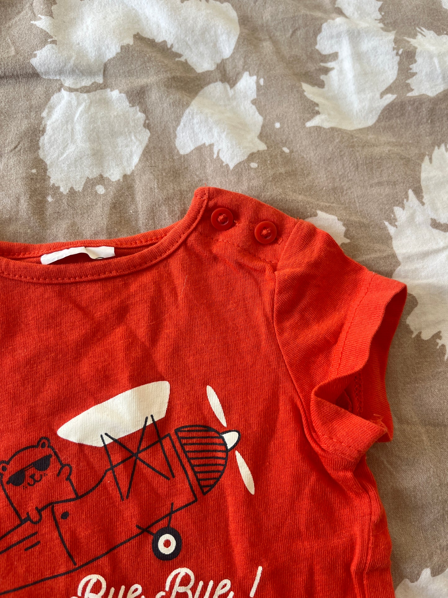 T-shirt à manches courtes rouge avion - 1 mois