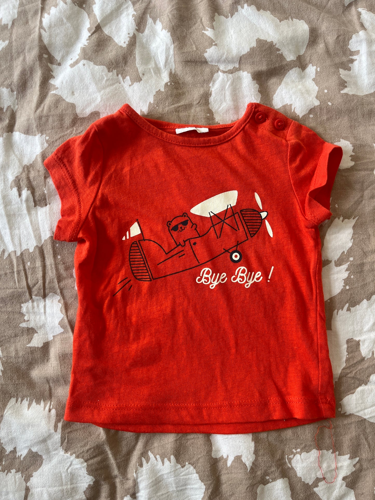 T-shirt à manches courtes rouge avion - 1 mois