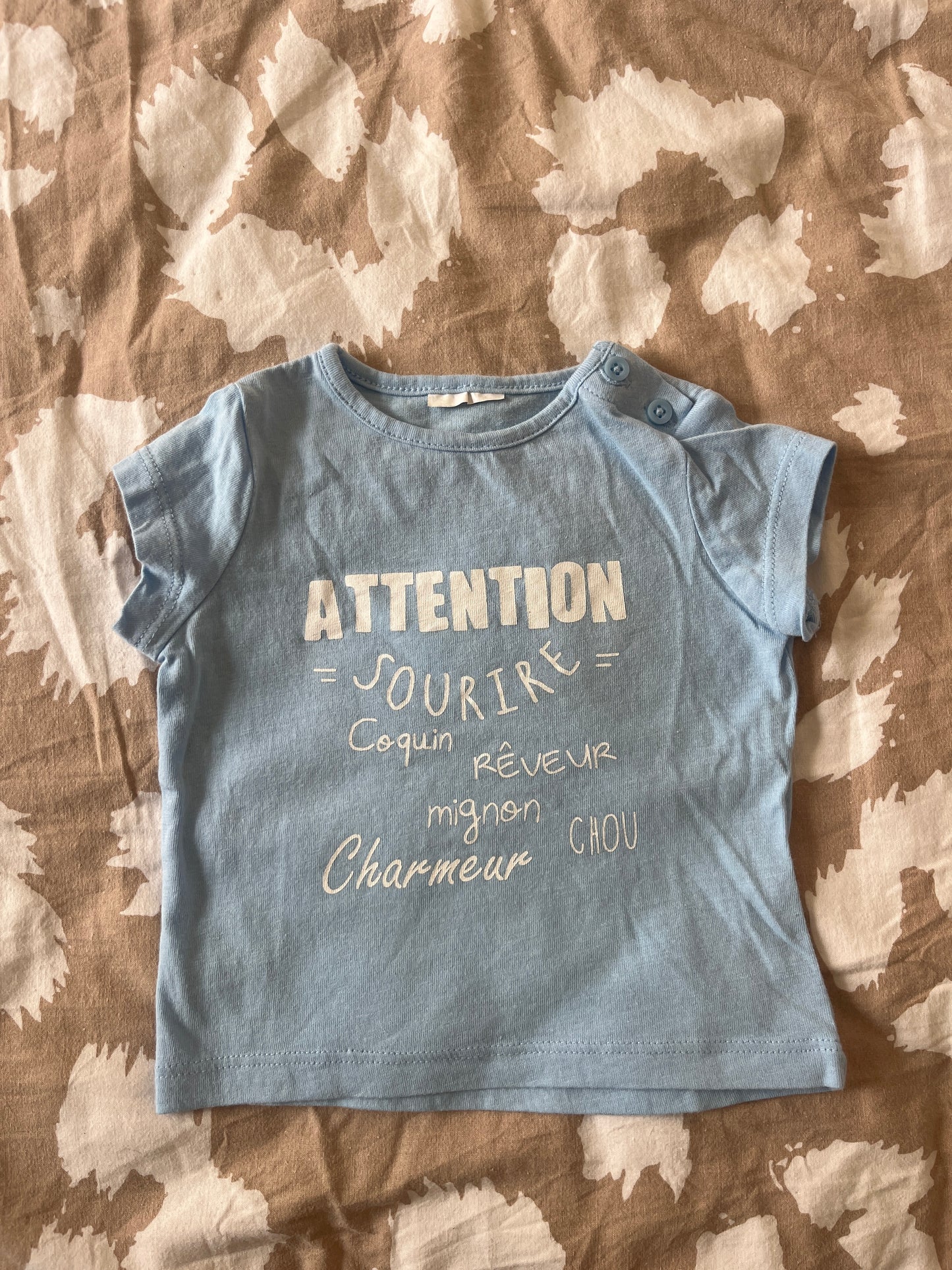 T-shirt à manches courtes bleu ciel - 1 mois