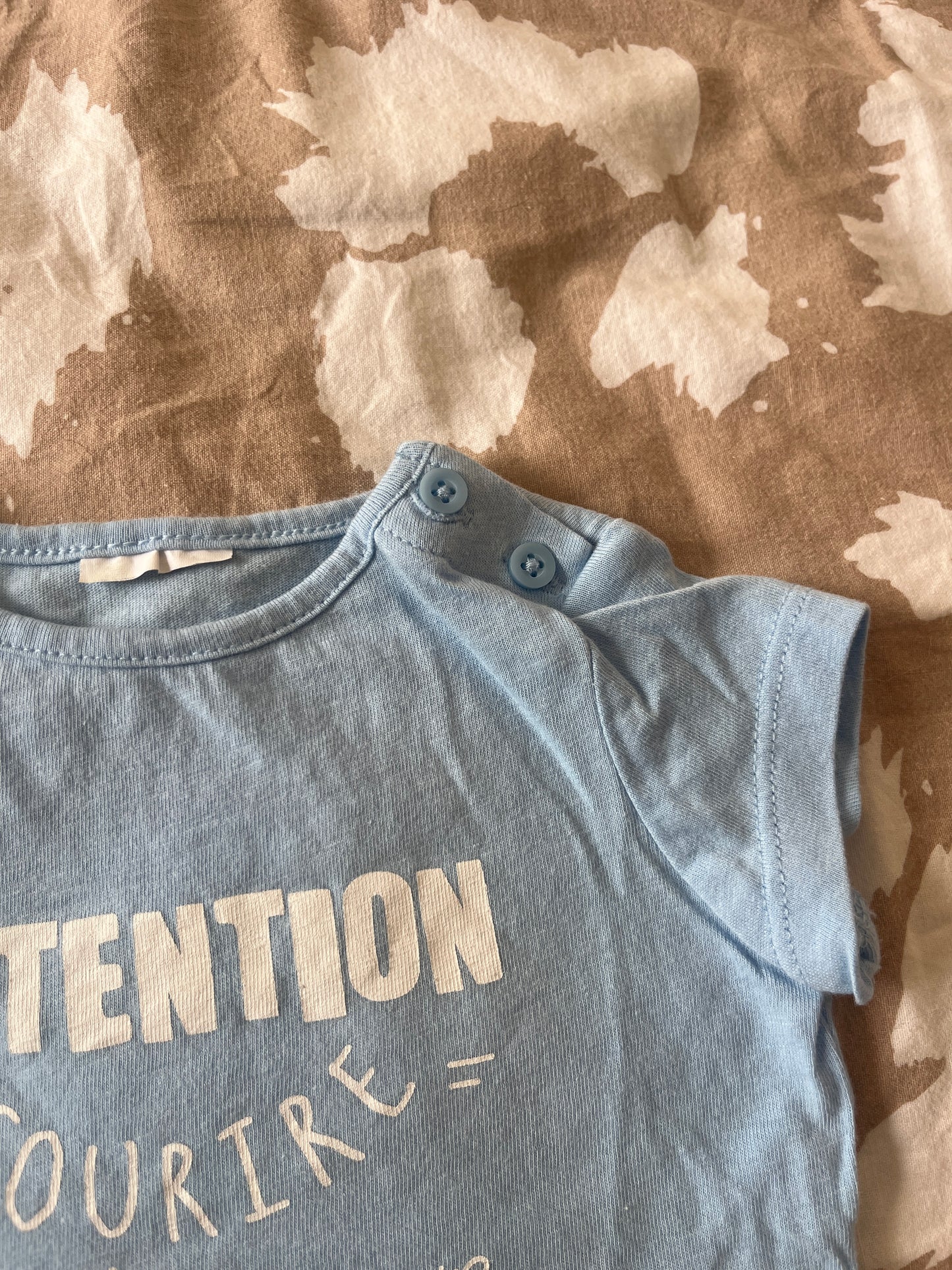 T-shirt à manches courtes bleu ciel - 1 mois