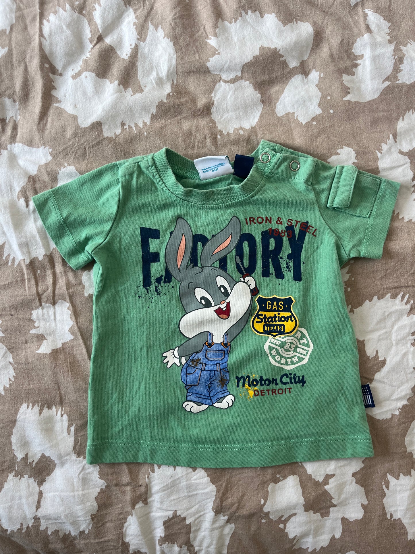 T-shirt à manches courtes vert Looney Tunes - 0/3 mois