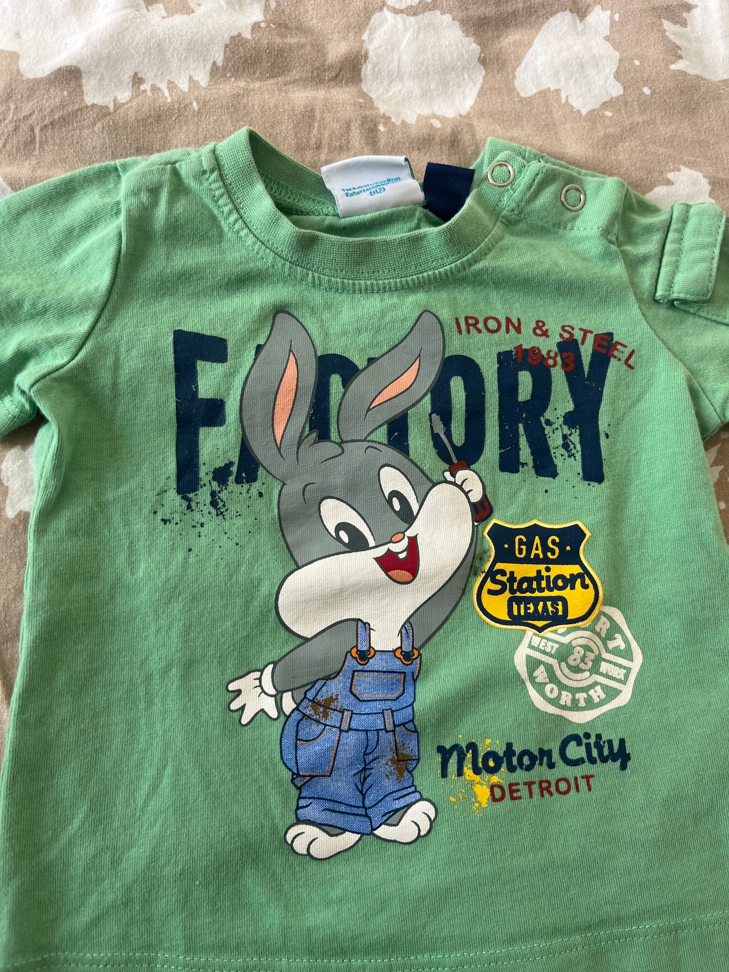 T-shirt à manches courtes vert Looney Tunes - 0/3 mois