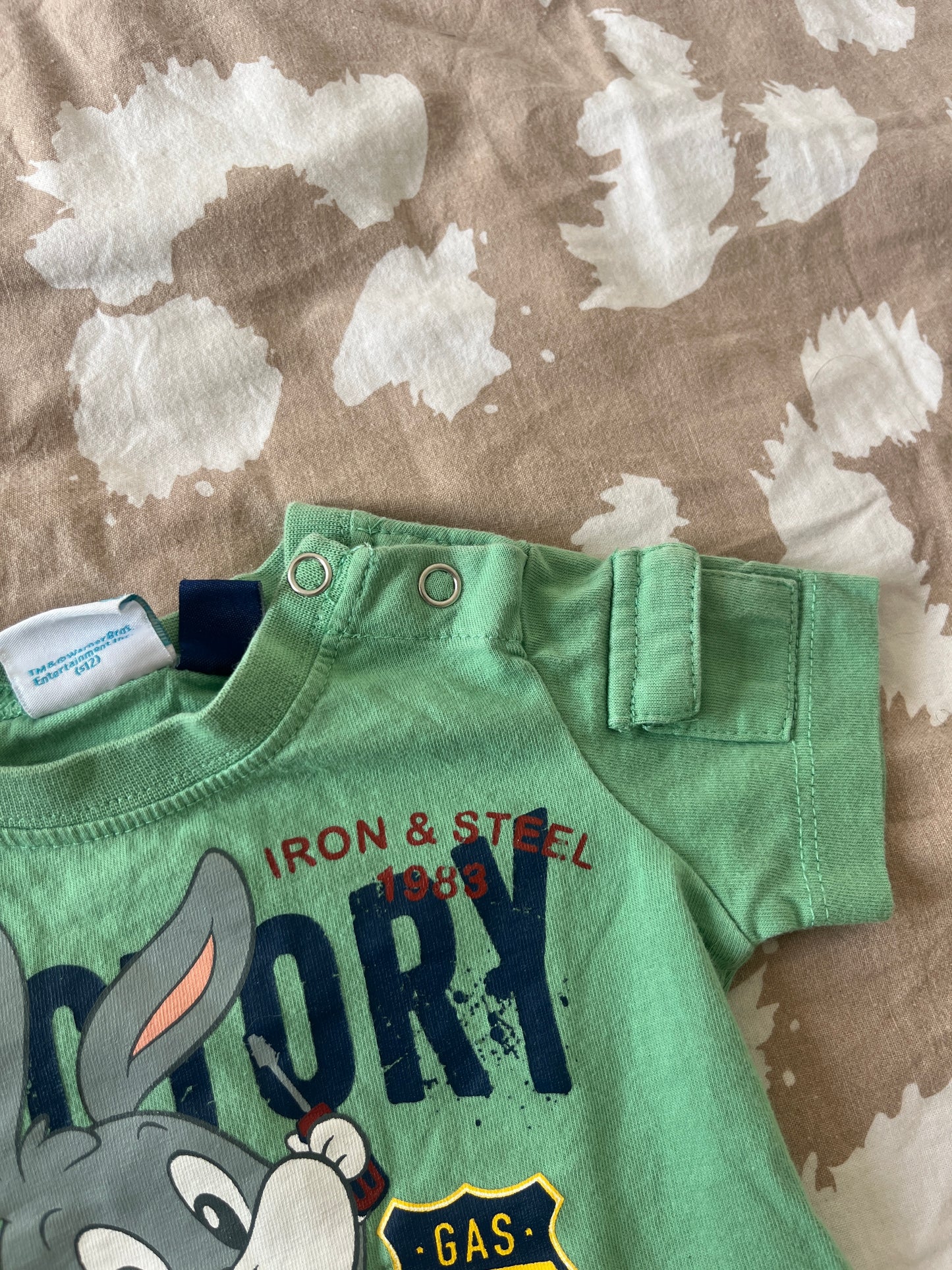 T-shirt à manches courtes vert Looney Tunes - 0/3 mois