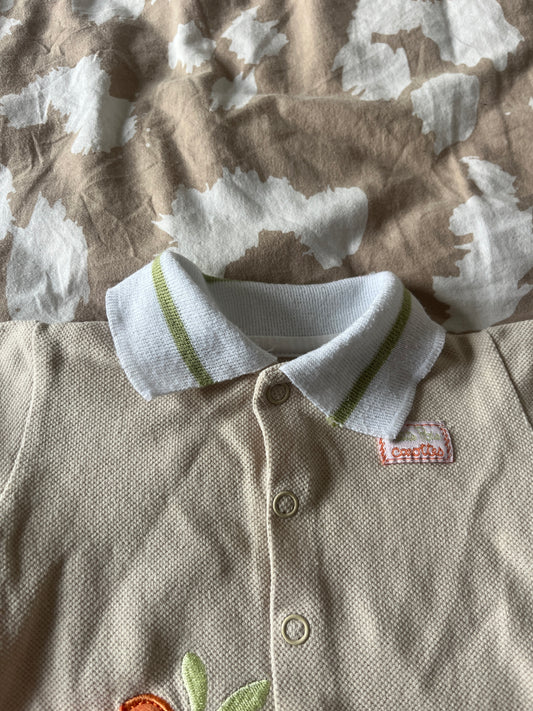 Barboteuse beige motifs carotte et lapin - 1 mois