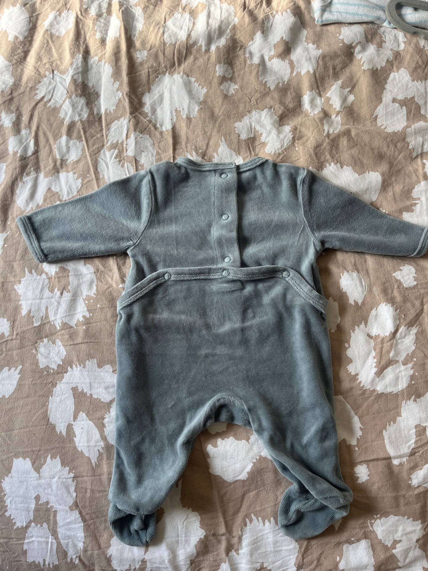 Pyjama en velours « petit rêveur » - 1 mois