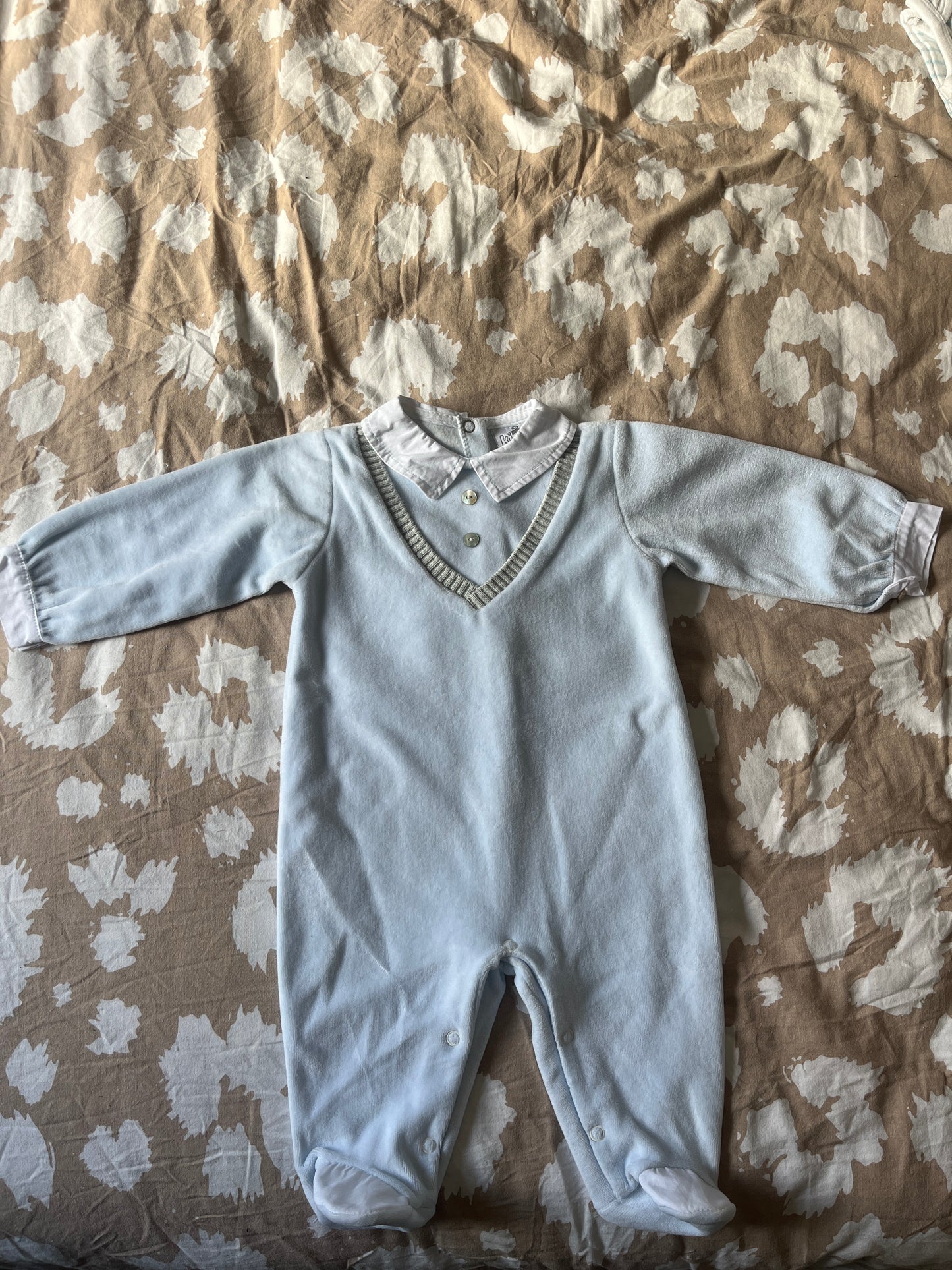 Pyjama habillé bleu ciel - naissance