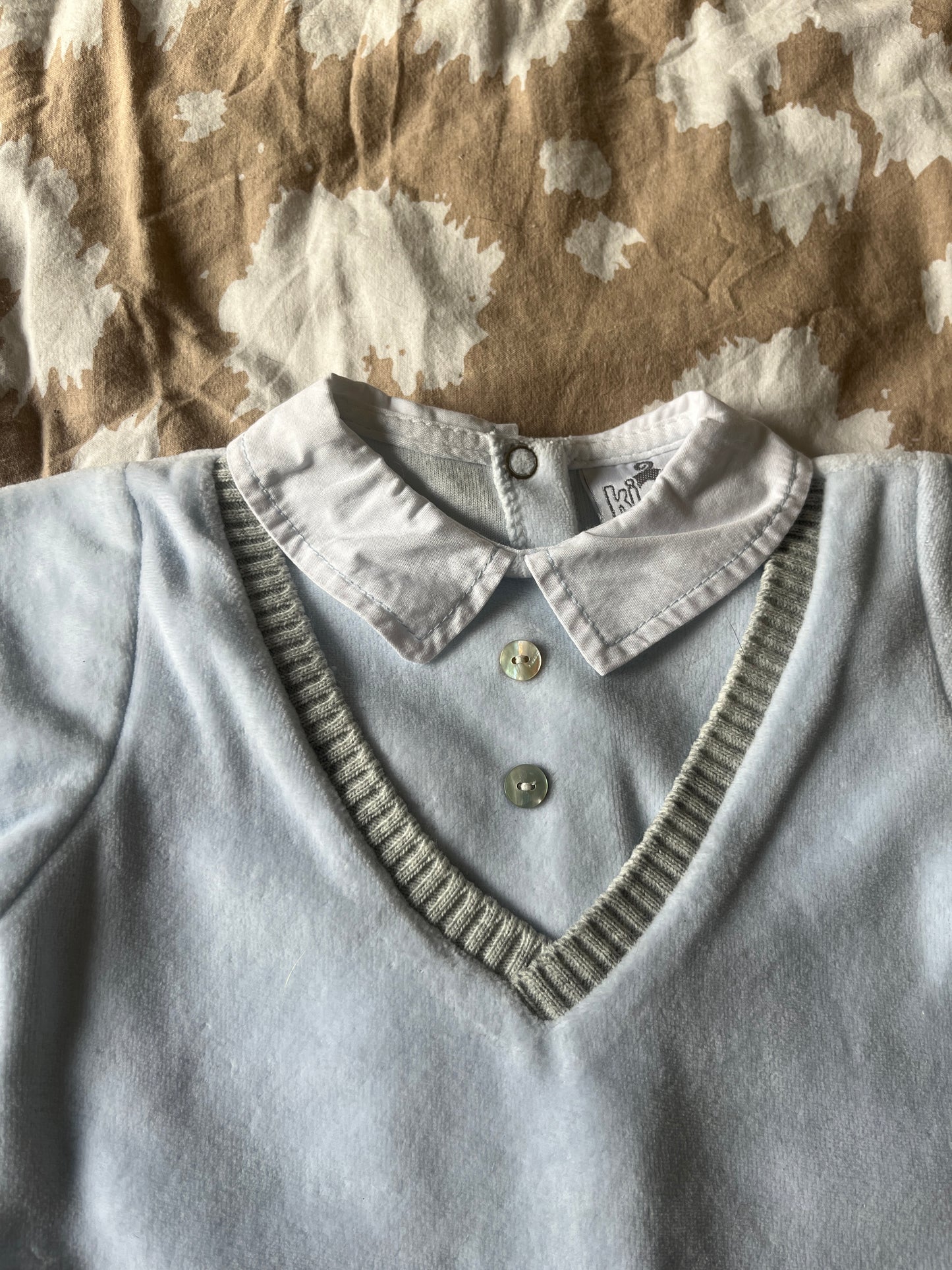 Pyjama habillé bleu ciel - naissance