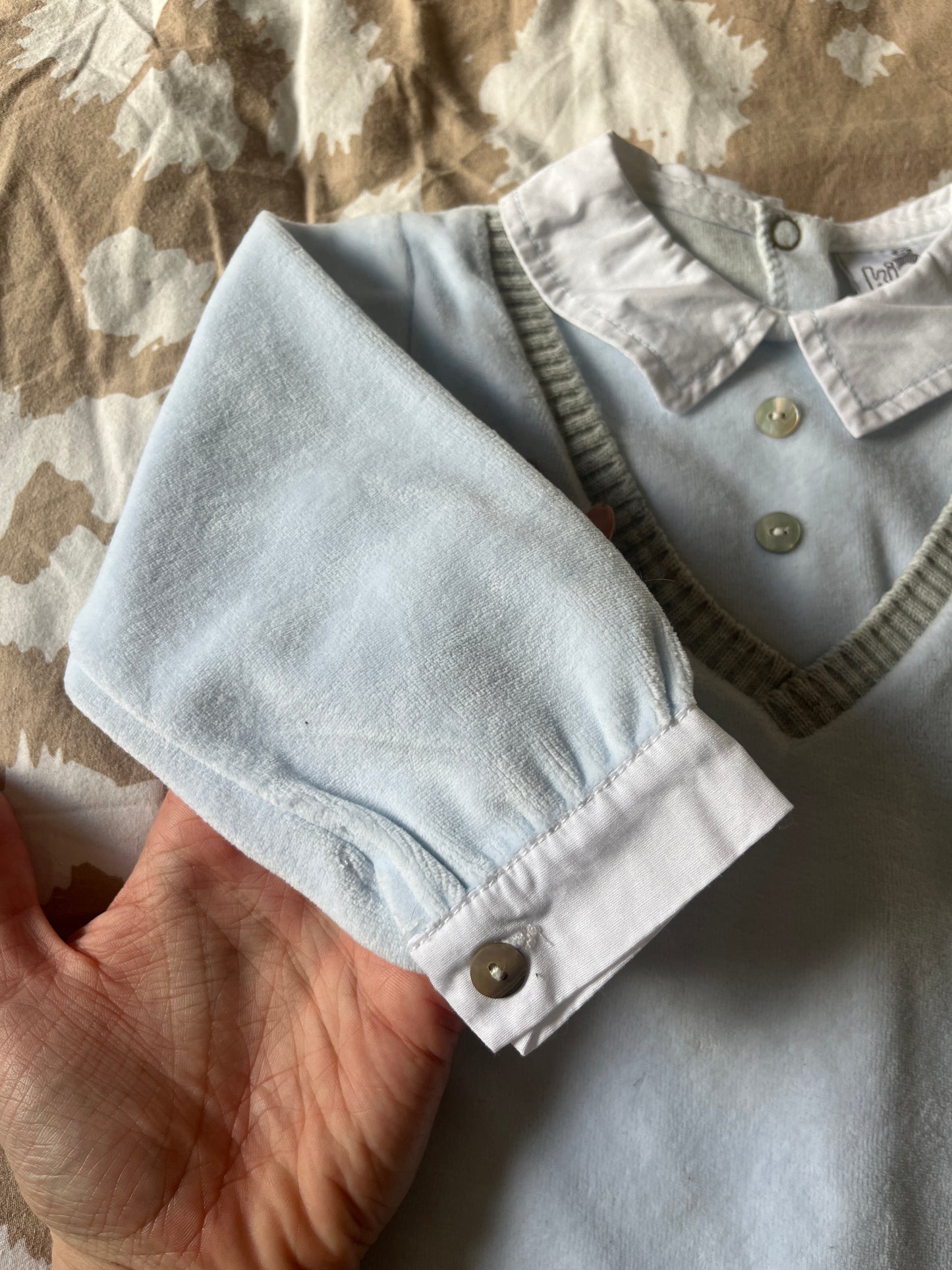 Pyjama habillé bleu ciel - naissance