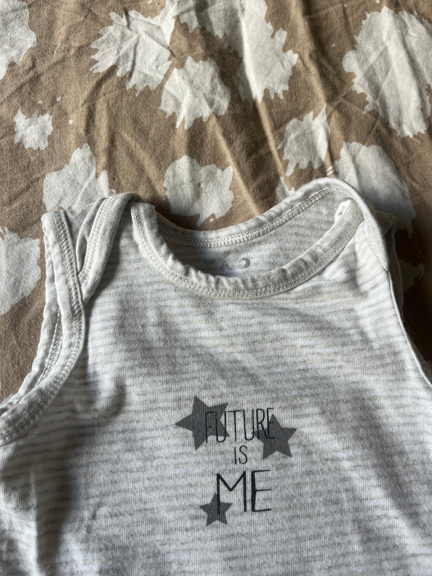 Body sans manches gris chiné motifs étoiles - 9 mois