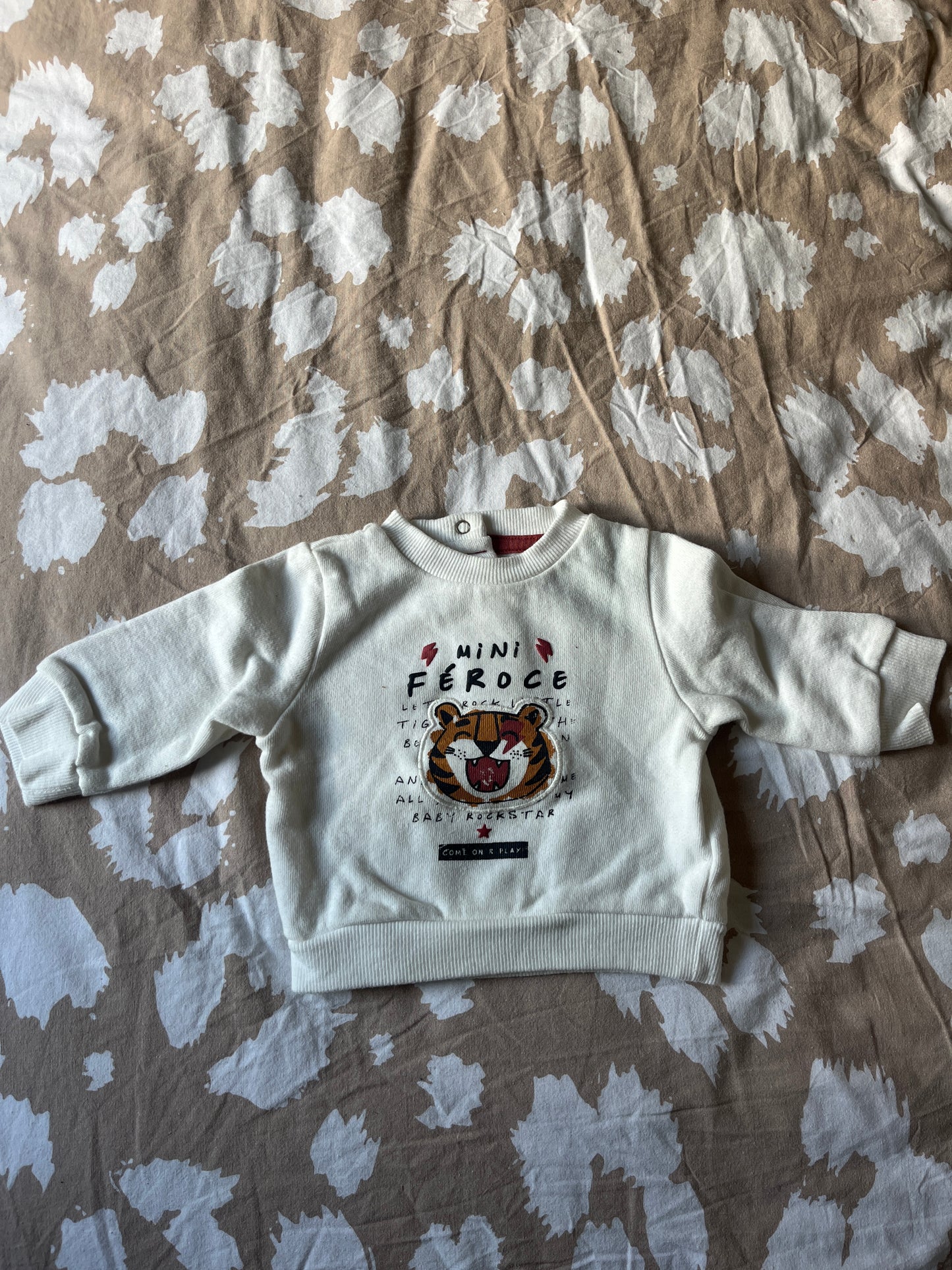 Sweat-shirt à manches longues « mini féroce » - 1 mois