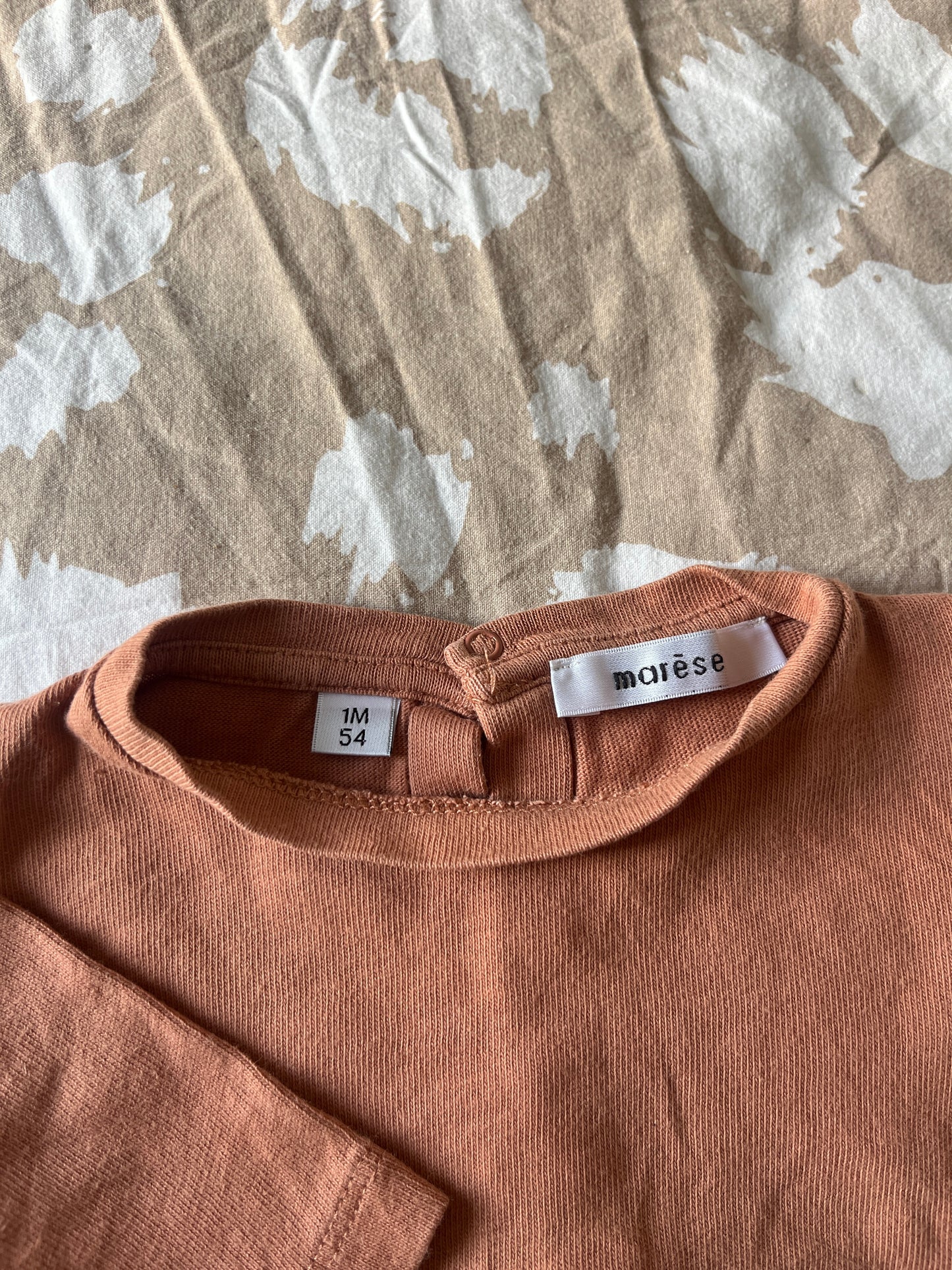 T-shirt à manches longues marron renard - 1 mois