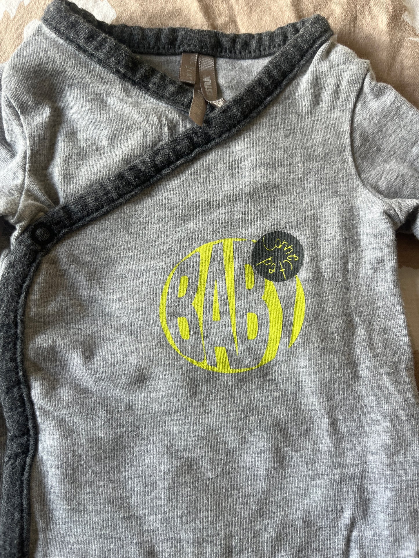 Body manches longues gris chiné « baby connected » - 1 mois