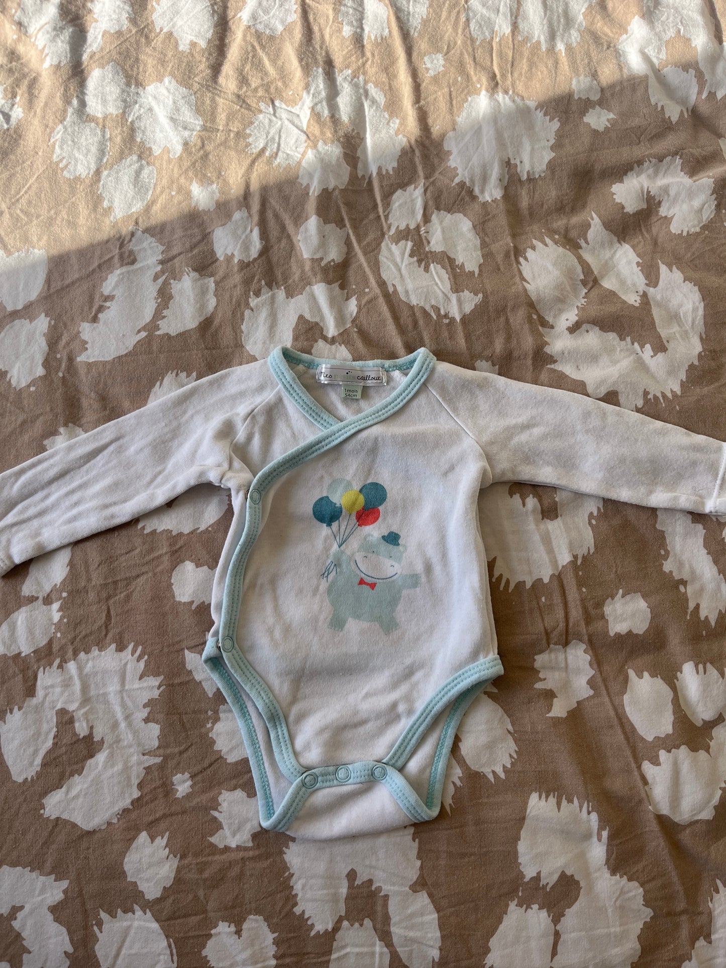 Body manches longues hippopotame - 1 mois