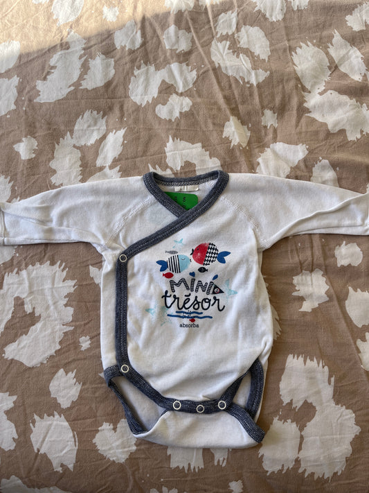 Body manches longues poissons « mini trésor » - 1 mois