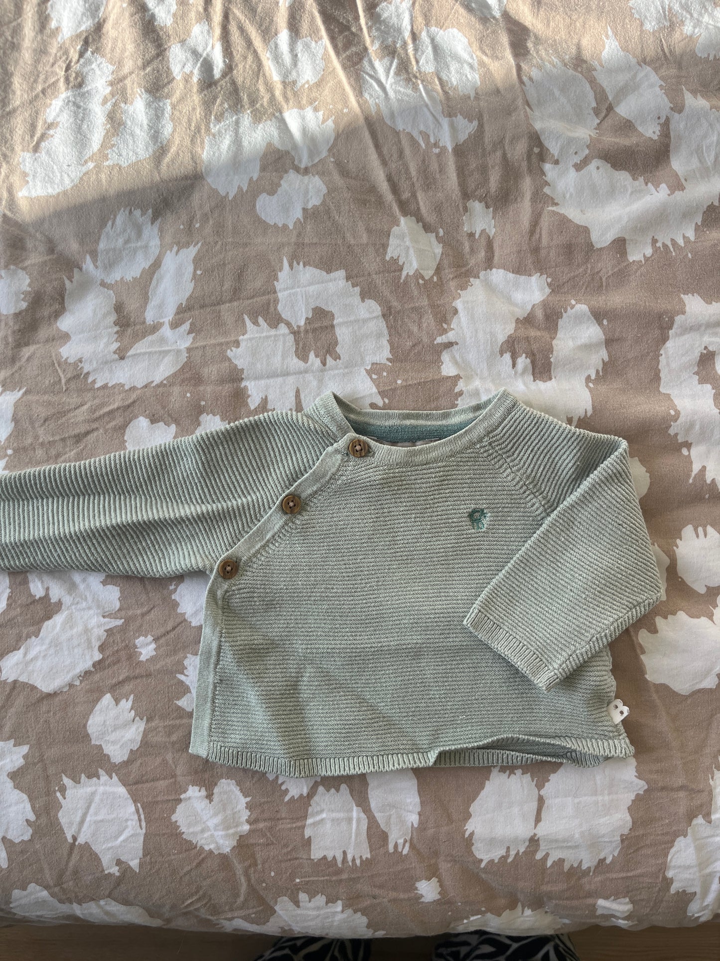 Brassière en maille tricot vert sauge - 0 mois