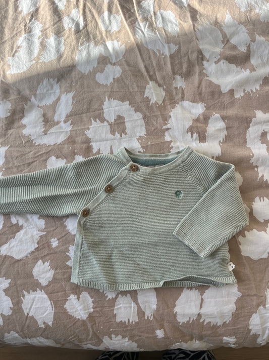 Brassière en maille tricot vert sauge - 0 mois